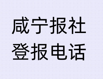 咸宁报社登报电话_登天下